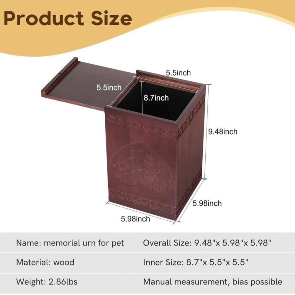 Amazon Pet Memorial Urn with Heart Design - Brown - Picture 2 of 4